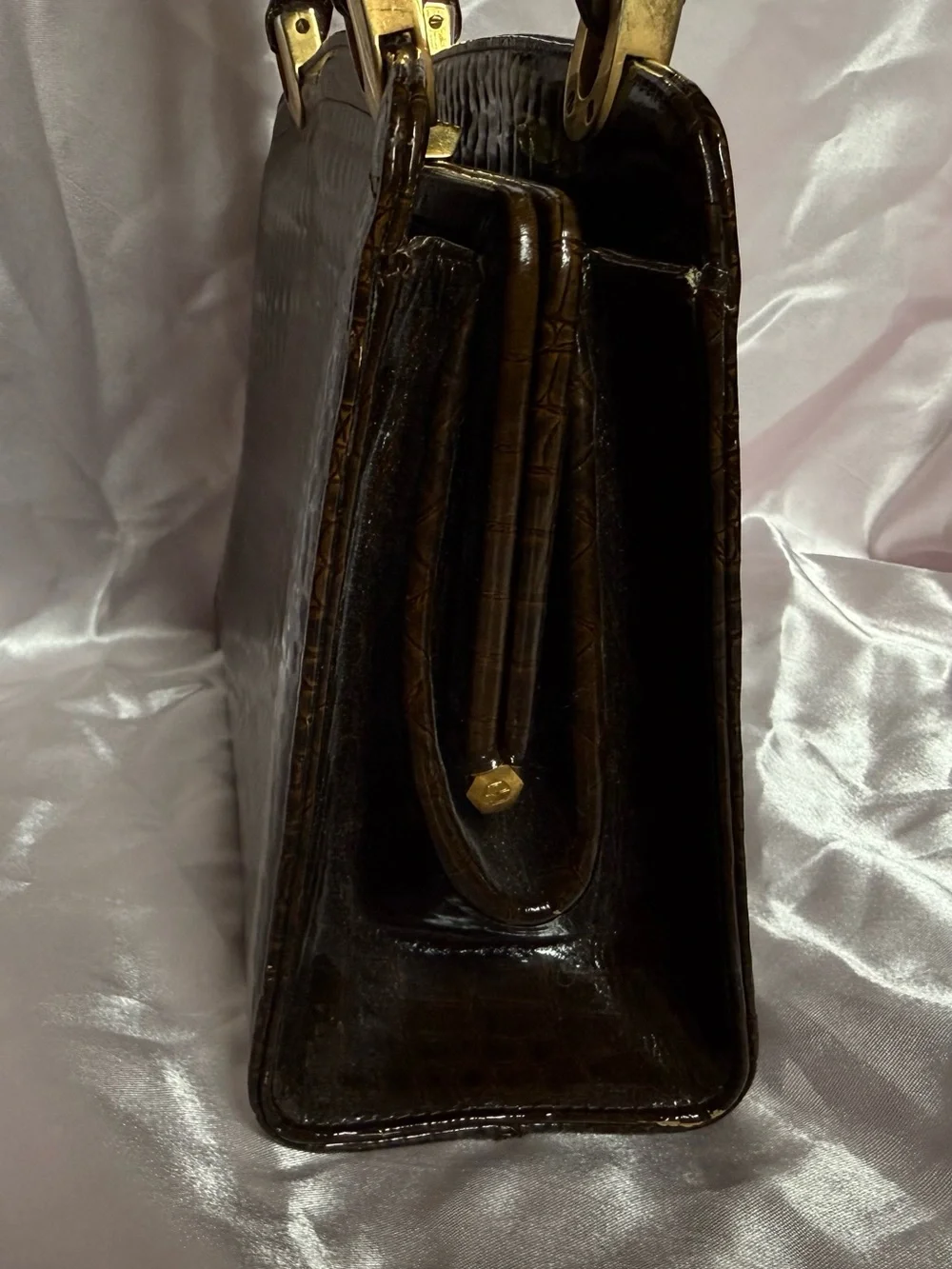 Vintage 1950/60s Coblentz Genuine Alligator Purse with Matching Coin Purse Brown